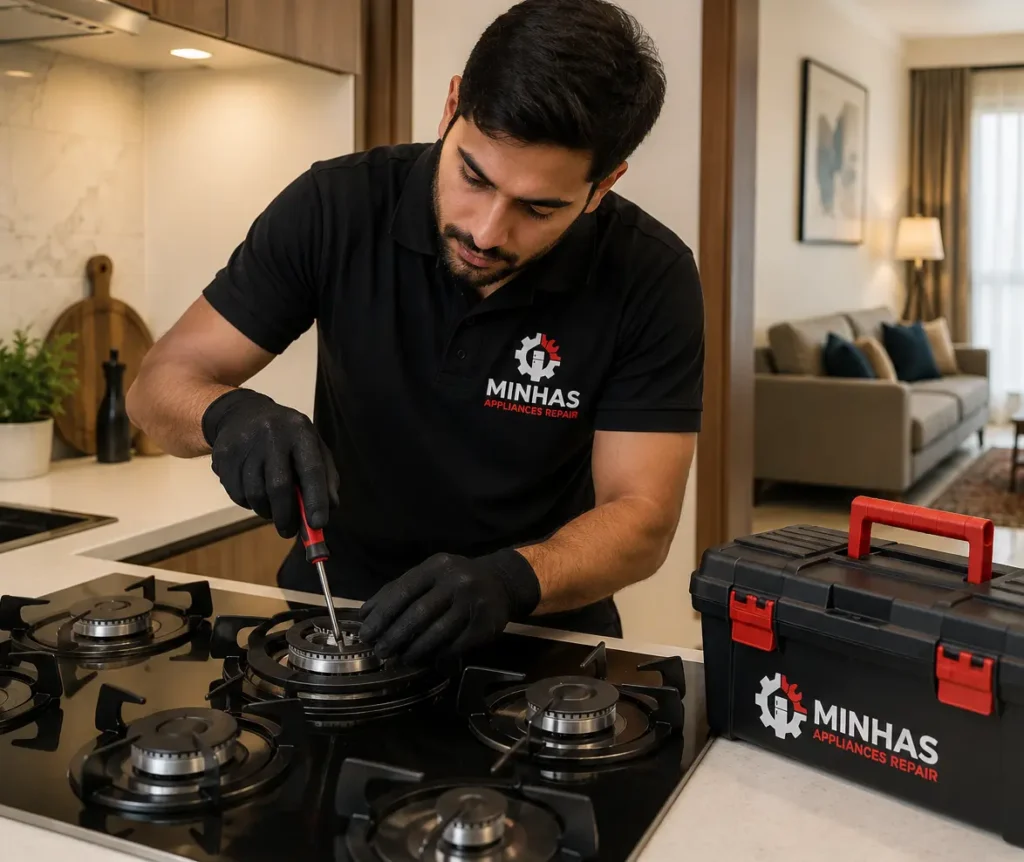 Gas stove not igniting repair service by a professional technician in Abu Dhabi